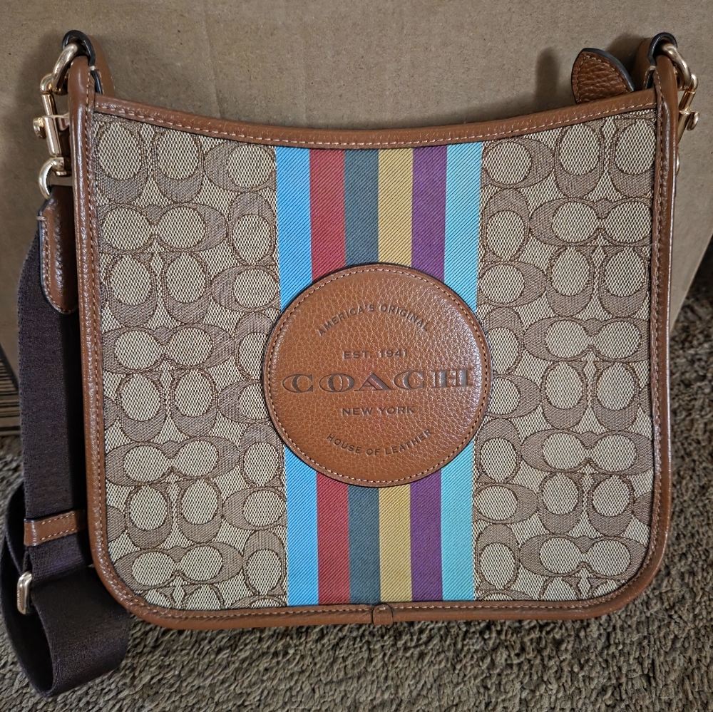 Coach Signature Stripe Crossbody Bag